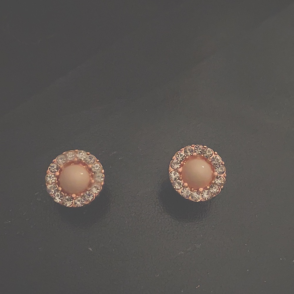 Rose gold pink earrings